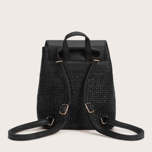 FIONNA Black Straw mini Backpack main image 6